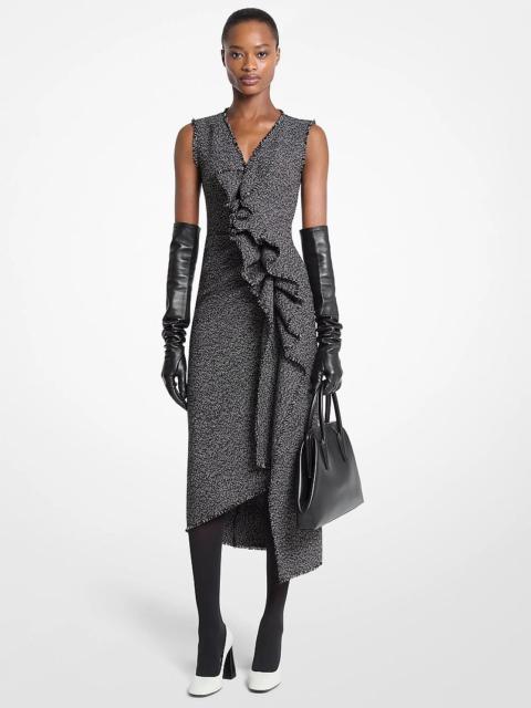 MICHAEL KORS COLLECTION Frayed Crosshatch Tweed Sheath Dress