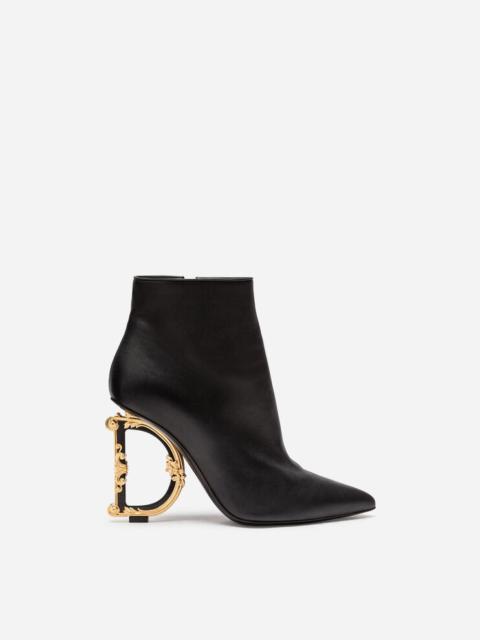 Nappa leather booties with baroque DG heel