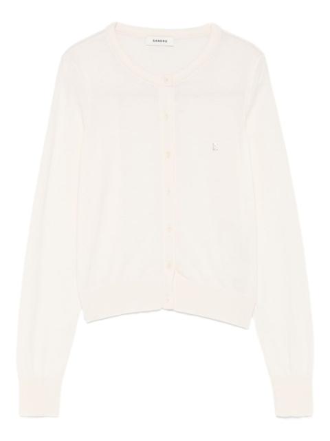 Sandro padded-round-neck cardigan