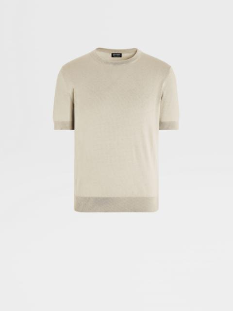 ZEGNA LIGHT BEIGE PREMIUM COTTON T-SHIRT