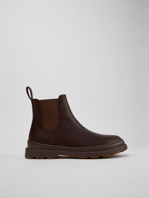CAMPER Brutus+ Brown Nubuck Ankle Boots for Men.