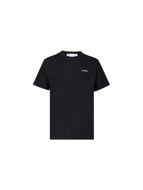 Men's Off-White SS22 Solid Color Cotton Printing Short Sleeve Black T-Shirt OMAA027S22JER0101001