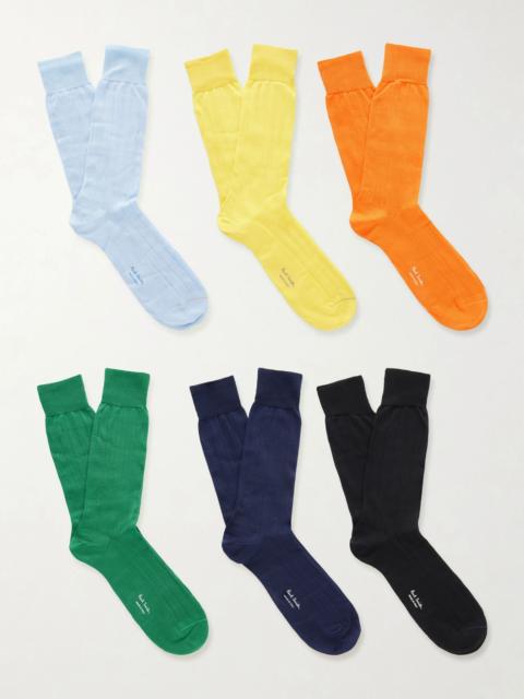 Paul Smith Pack of Six Cotton-Blend Socks Multi