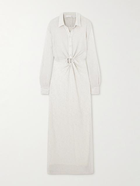 CHRISTOPHER ESBER Embellished Cutout Metallic Mesh Maxi Dress