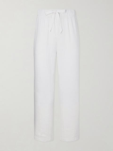 FRESCOBOL CARIOCA Luan Straight-Leg Linen and Cotton-Blend Drawstring Trousers