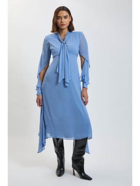 KAREN MILLEN Viscose Georgette Sleeve Detail Midi Dress