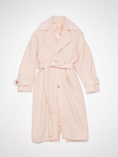 Single-breasted boucle coat - Powder pink