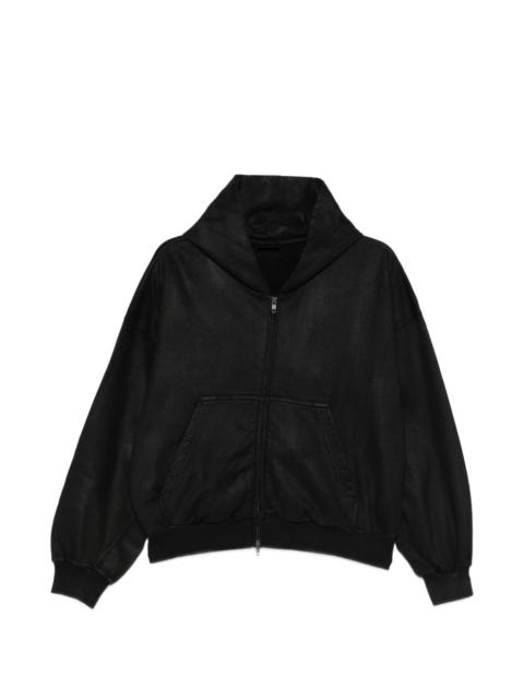 BALENCIAGA zip-up cropped hoodie