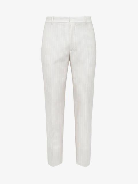 Men's Tailored Cigarette Trousers in Ice Grey