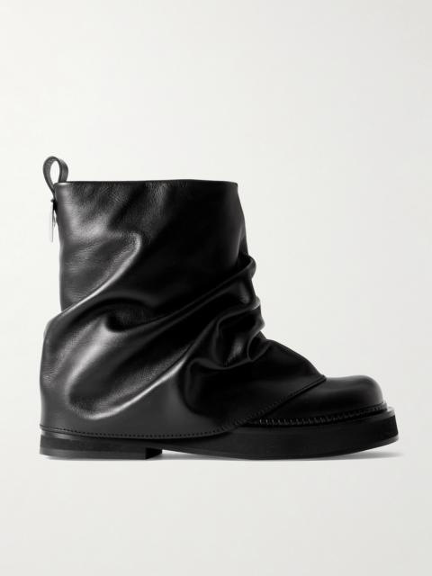 THE ATTICO Robin Layered Leather Ankle Boots