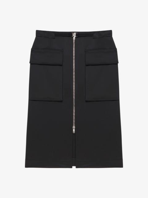 ZIPPED SKIRT WITH POCKETS AND 4G BELT