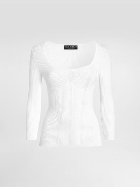 Dolce & Gabbana Viscose rib knit pullover