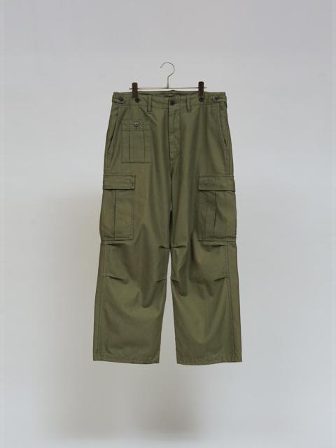 Nigel Cabourn 30's Deck Pant 12.5oz Denim in Green | REVERSIBLE