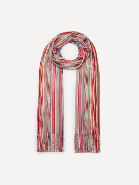 Missoni Fringed Striped Pink Scarf