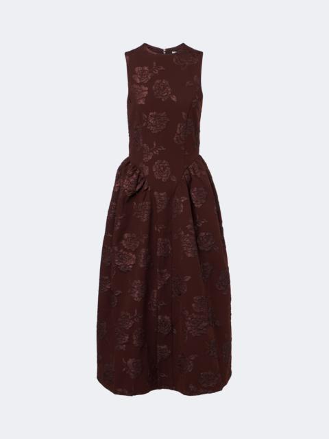 ROTATE Floral jacquard midi dress