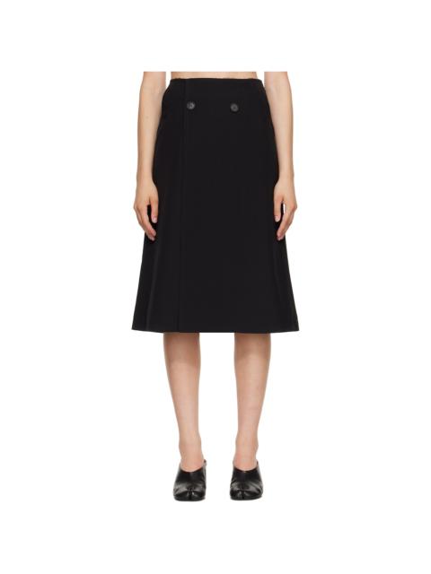 MM6 Maison Margiela Black Double Breasted Midi Skirt