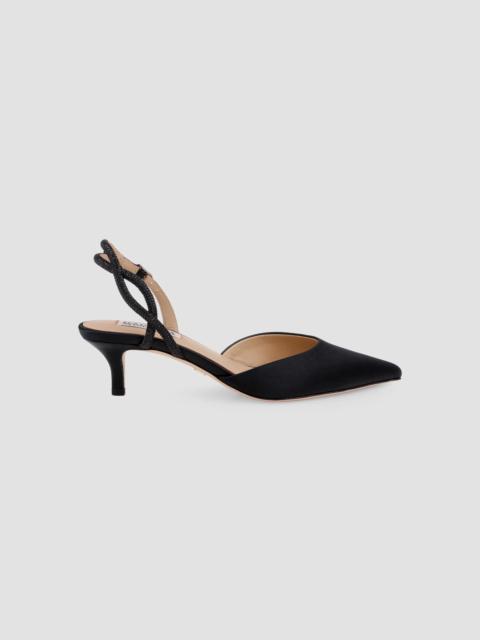 BADGLEY MISCHKA Women's Yulianna 45MM Satin Slingback Pumps - Black Satin
