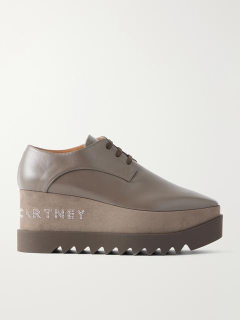 Stella McCartney Elyse Logo-embellished Vegan Leather Platform Pumps