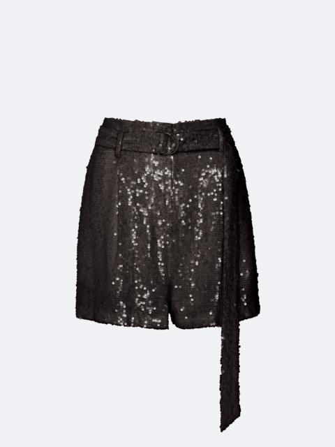 LAPOINTE Sequin Belted Shorts