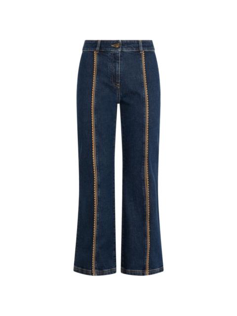 Moschino zigzag-trim flared jeans