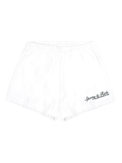 Sporty & Rich embroidery-logo elasticated shorts