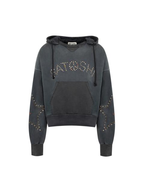 SATOSHI NAKAMOTO STAR STUDDED AFTERHOOD HOODIE
