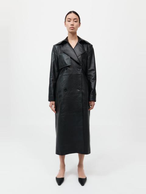 Leather Trench Coat - Black