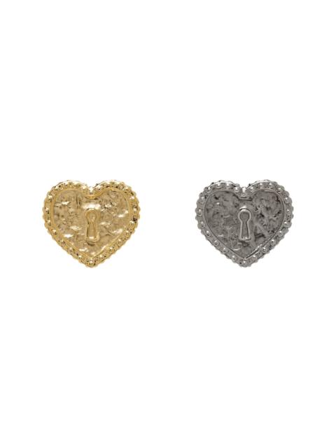 Chopova Lowena Locked Heart Stud Earrings