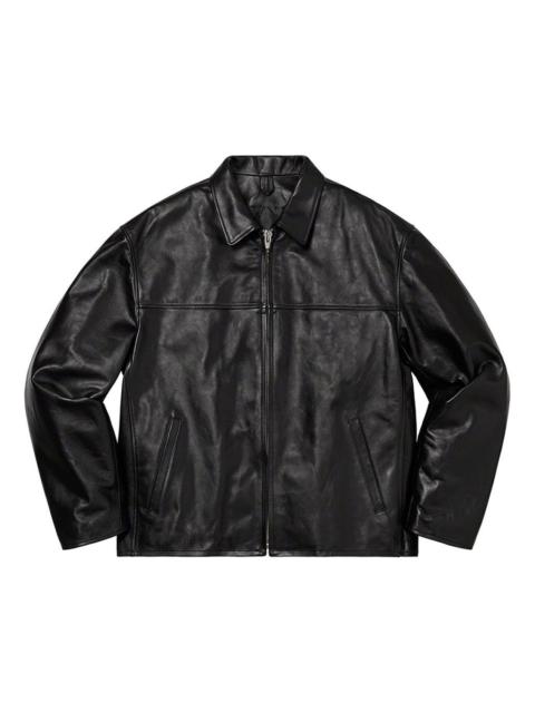 Supreme x Yohji Yamamoto Leather Work Jacket 'Black White Red' SUP-FW20-105