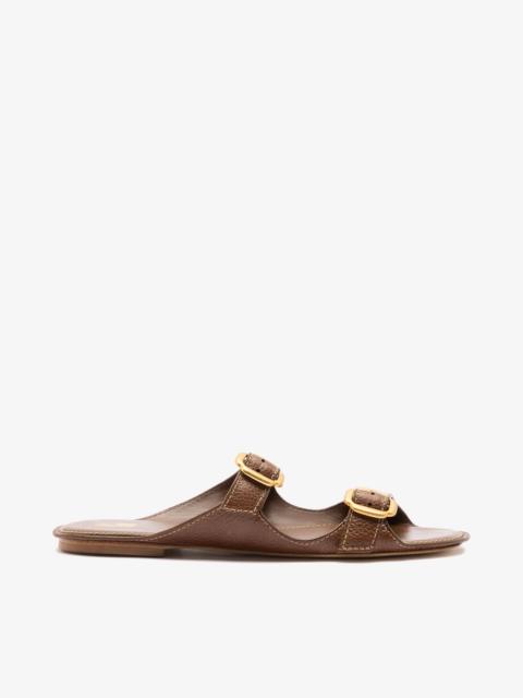 Larroudé Amalfi Flat Burnt Umber Leather