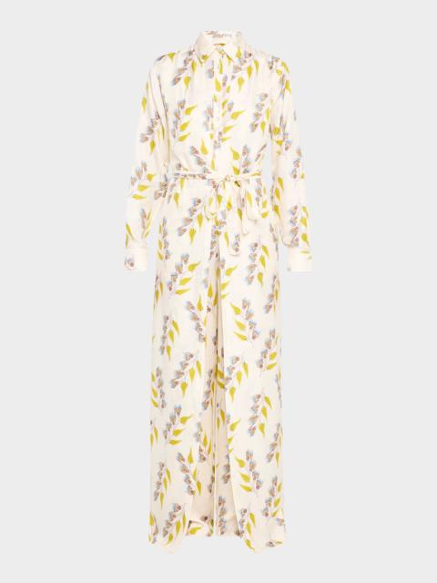 ULLA JOHNSON Bricolage Printed Wide-Leg Silk Jumpsuit