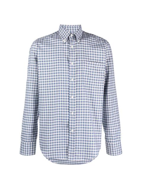 Canali micro plaid-check pattern shirt