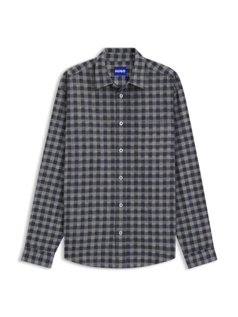 HUGO CHECKED OVERSIZED-FIT SHIRT IN COTTON TWILL