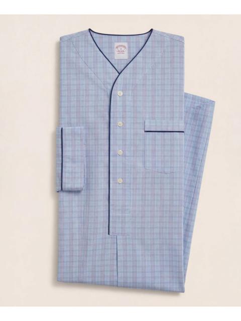 Brooks Brothers Cotton Broadcloth Glen Plaid Nightshirt