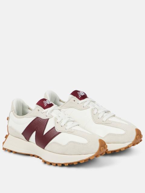New Balance 327 suede-trimmed sneakers