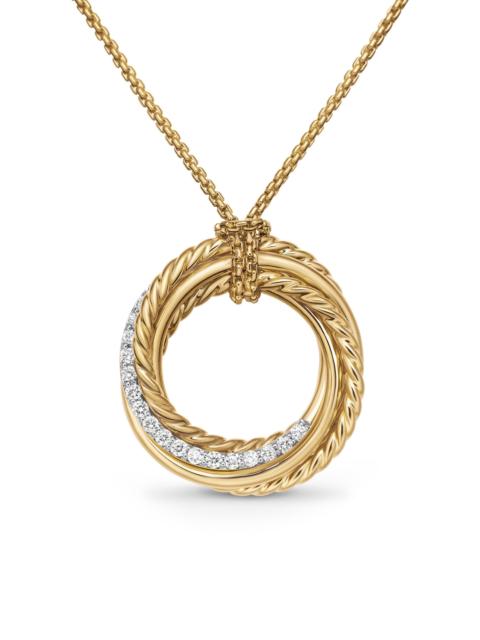 DAVID YURMAN Women's Crossover Pendant Necklace in 18K Yellow Gold with Diamonds, 21MM - Diamond