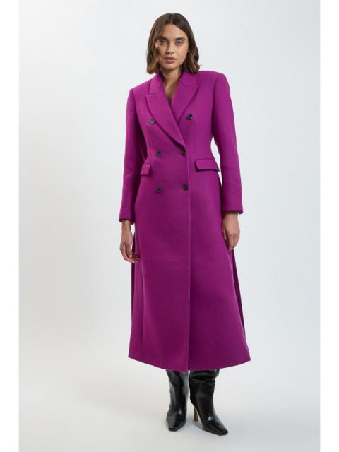 KAREN MILLEN Petite Wool Double Breasted Tailored Maxi Coat