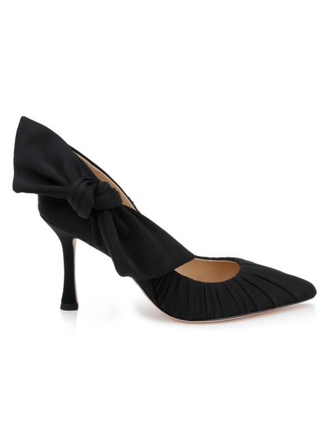 BADGLEY MISCHKA Women's Vanesa 85MM Pleated Satin Pumps - Black Fabric