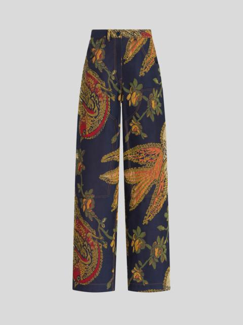 Etro DENIM JACQUARD CARGO JEANS