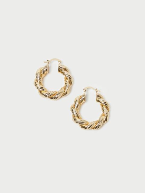 LOEFFLER RANDALL Atticus Gold Twisted Hoop Earrings