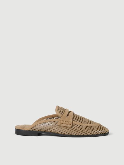 Brunello Cucinelli Sparkling net mules in leather