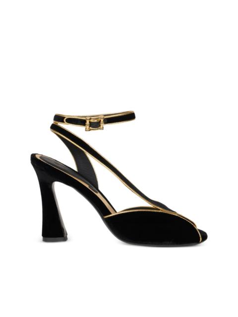 Etro 90mm metallic-trim velvet high-heeled sandals