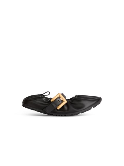 Balmain Anthem smooth leather ballet flats