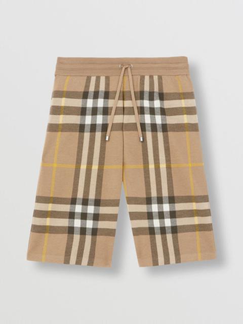 Burberry Check Silk Wool Jacquard Shorts