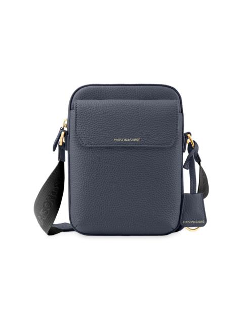 MAISON de SABRÉ Unisex Small Leather Messenger Bag - Graphite Grey
