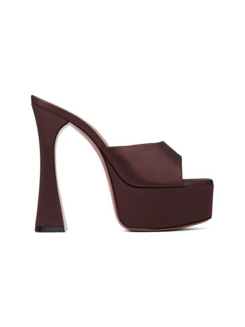 Amina Muaddi Brown Dalida Slipper 140 Heeled Sandals