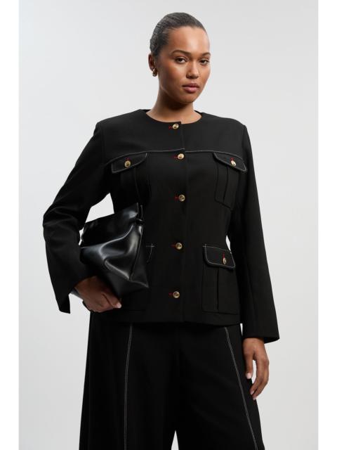 KAREN MILLEN Plus Size Compact Stretch Formal Tailored Jacket