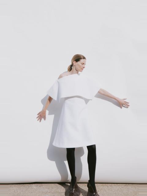 A.W.A.K.E. MODE BIG COLLAR DRESS WHITE
