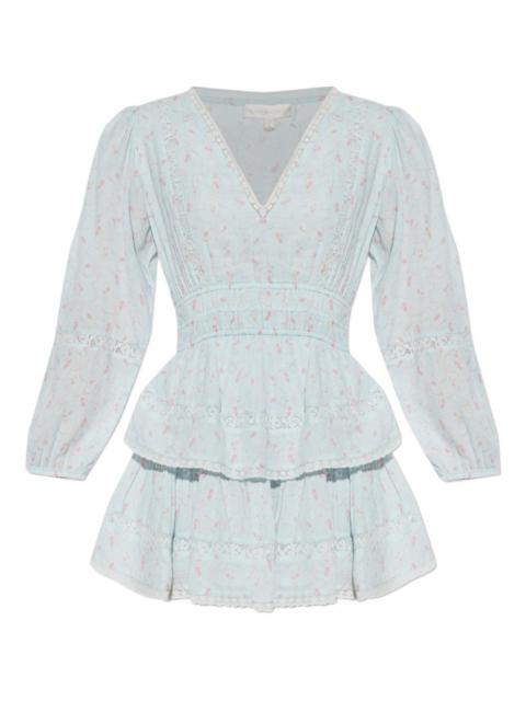 LoveShackFancy lace tiered mini dress