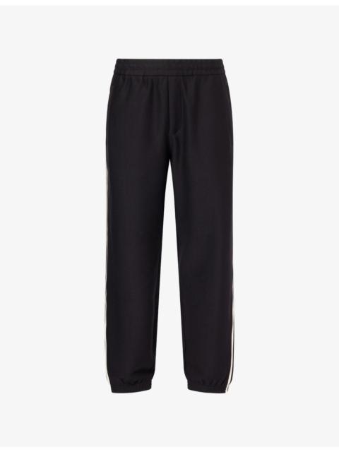 EMPORIO ARMANI Striped Straight-Leg Cotton-Blend Jogging Bottoms